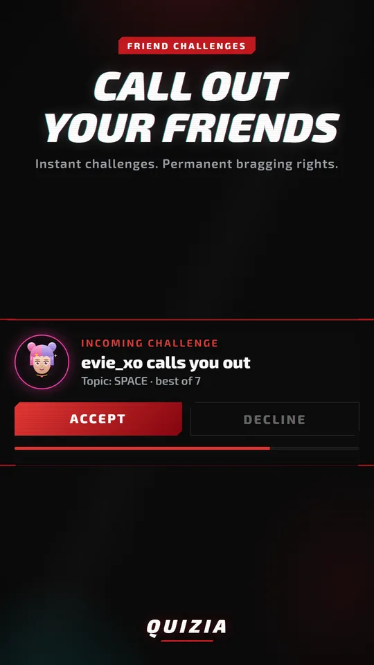 Friend challenges: instant challenges, permanent bragging rights